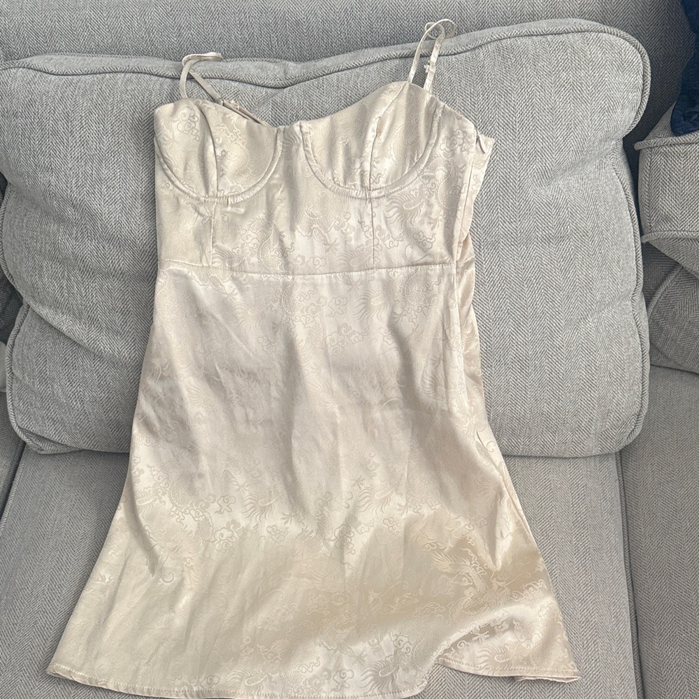 Princess Polly Cream Floral Satin Chemise